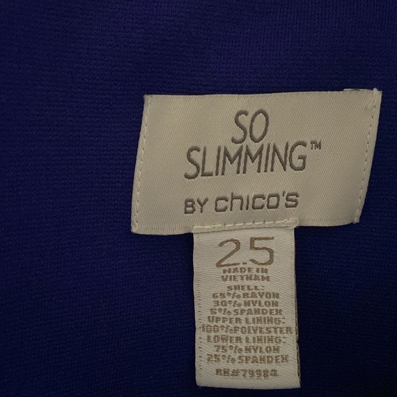Chico’s So Slimming Royal Blue Sheath Large Size 14 Dress - Picture 5 of 6